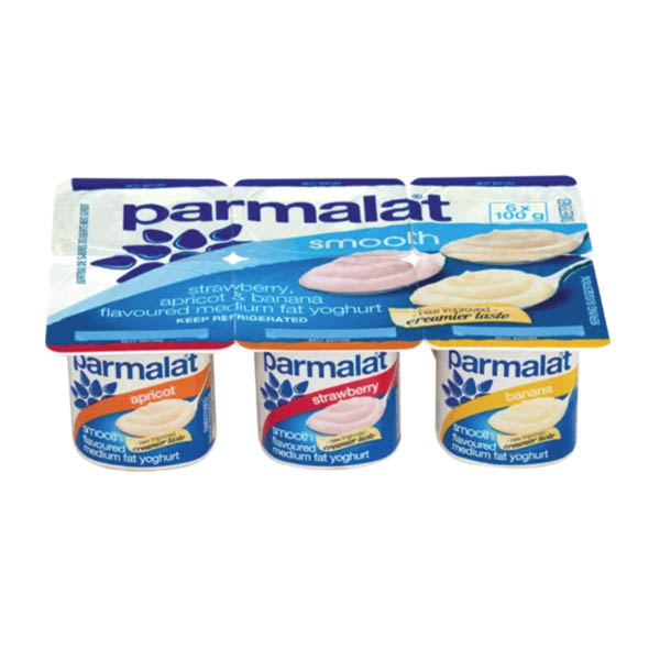 Parmalat Smooth Apricot/Banana/Strawberry Multipack Yoghurt